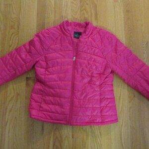 FADED GLORY GIRL'S SIZE L (12-14) COAT FUCHSIA PINK BUBBLE PUFFER WINTER JACKET